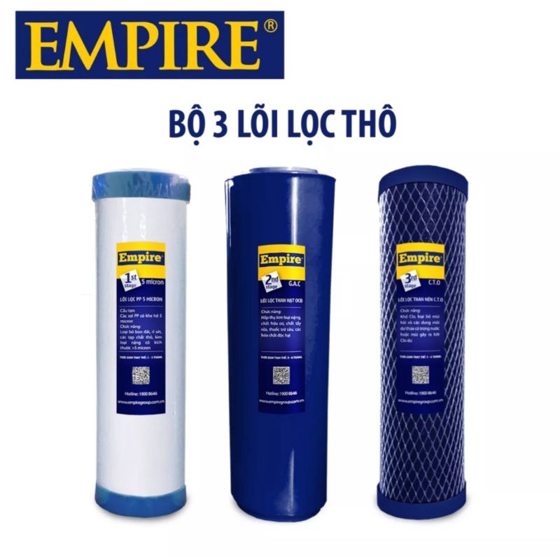 Bộ lõi lọc nước thay thế 1 2 3 Empire phù hợp với các dòng máy