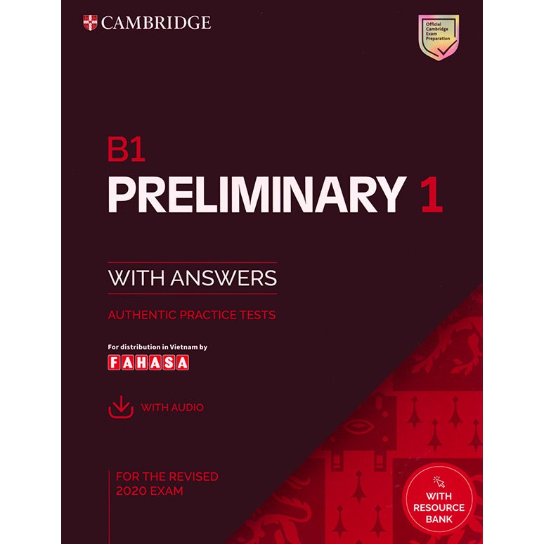 Sách - Cambridge B1 Preliminary English Test (PET) 1 - For the revised 2020 exam (kèm code online)