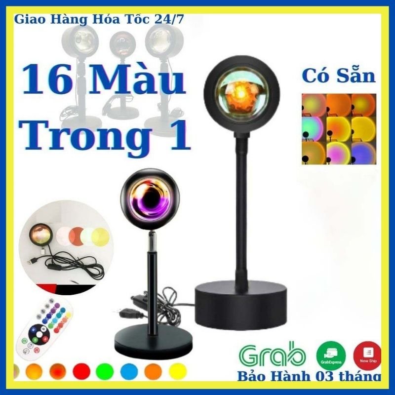 Đèn Hoàng Hôn 16 Màu có Remote [ FREESHIP ] Đèn Quay Tik Tok Hot Nhất Hiện Nay Đèn LED Sunset Đèn Hoàng Hôn