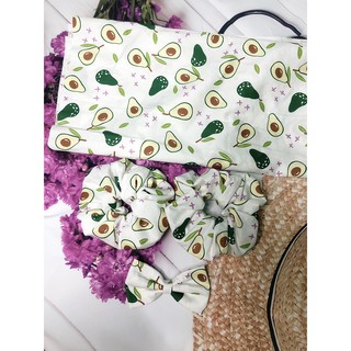 [HANDMADE] Dây chun cột tóc Scrunchies kẹp mái trái bơ hot hit