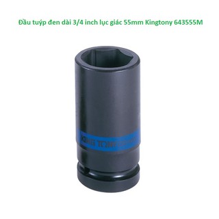 Đầu tuýp đen dài 3/4 inch lục giác 55mm kingtony 643555m