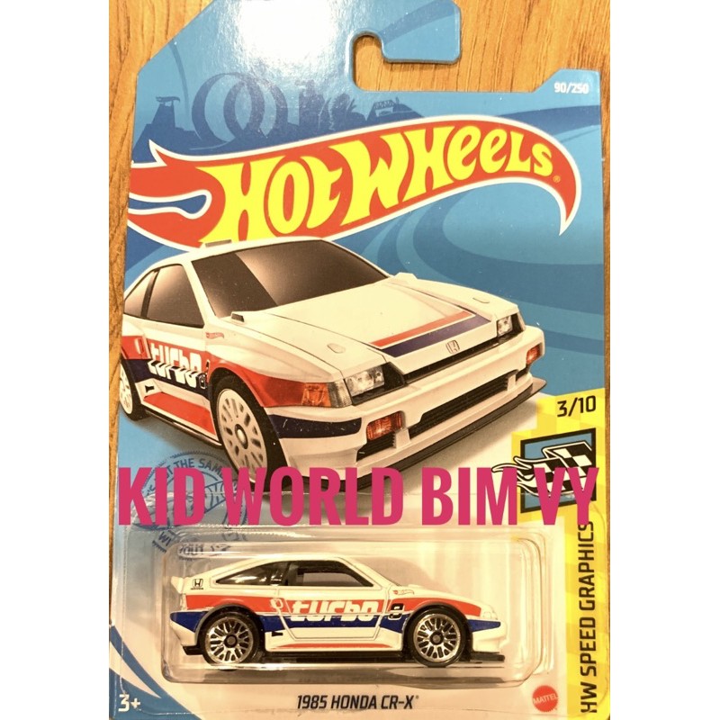 Xe mô hình Hot Wheels basic 1985 Honda CR-X GRY46.