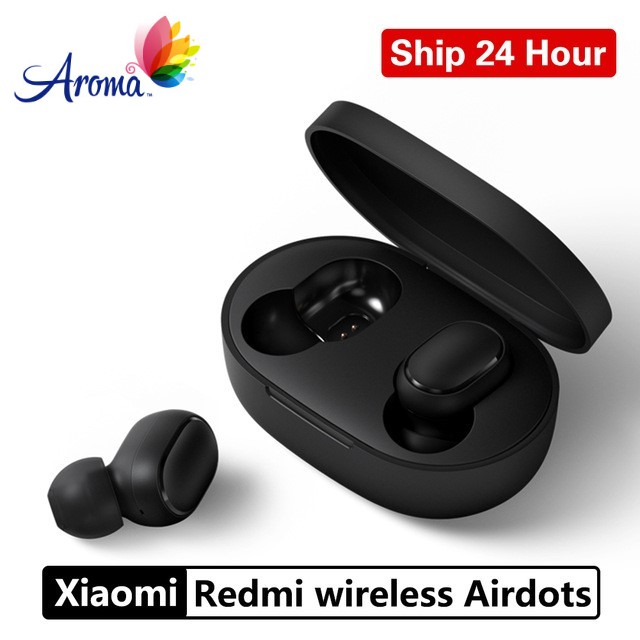 Tai nghe không dây Xiaomi - Redmi Airdots Đen - Bluetooth 5.0, Pin 12 tiếng kèm hộp