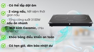 Bếp từ đôi Kangaroo KG498N new 100%