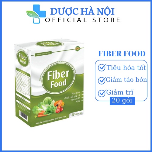 Chất xơ hòa tan Fiber Food rau diếp cá giảm táo bón ở trẻ em và người lớn , giảm trĩ táo bón hôp 20 gói x 3 gam
