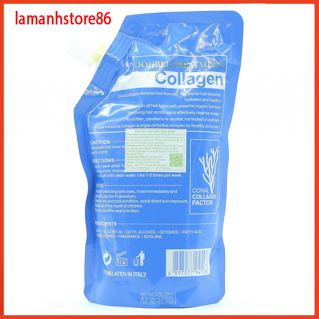 Ủ TÓC - KEM HẤP TÓC - KEM Ủ TÓC - COLLAGEN DIVA  TÚI 500ML SIÊU PHỤC HỒI TÓC YẾU NÁT. | BigBuy360 - bigbuy360.vn