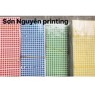 Tem tròn phi 5mm - combo 100 tờ/màu