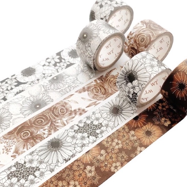 (Chiết theo chu kỳ) Bộ 5 mẫu băng dính washi tape hoa Fiori Profumati Di Primavera