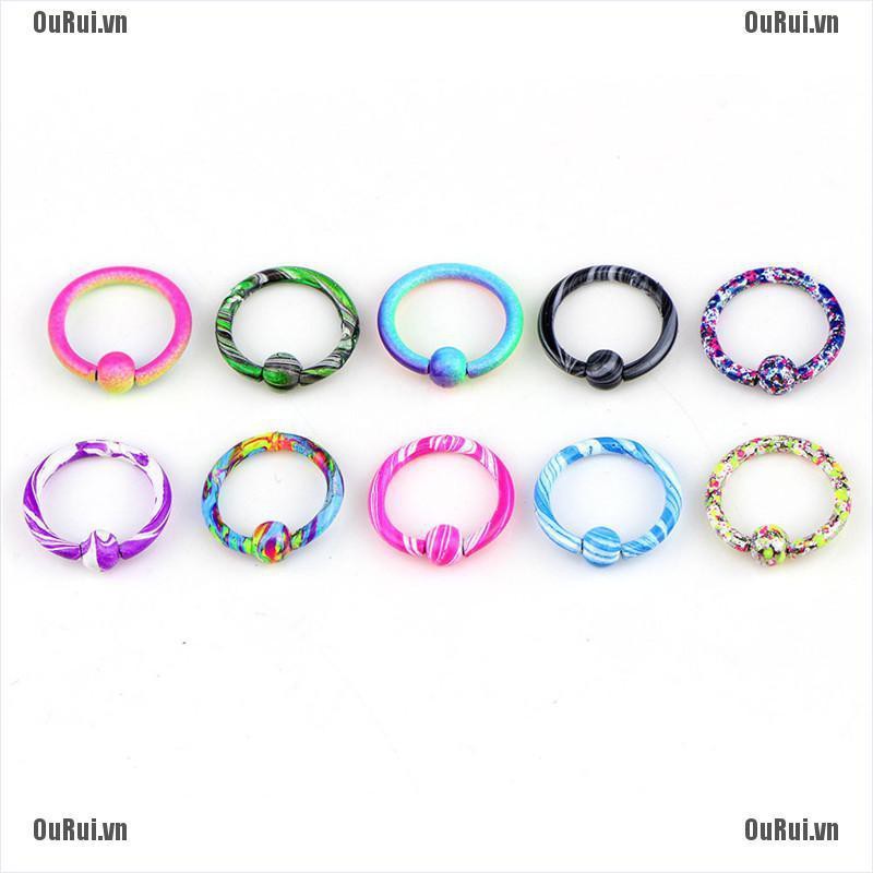 Bộ 10 Khuyên Mũi Tròn Thời Trang Cá Tính