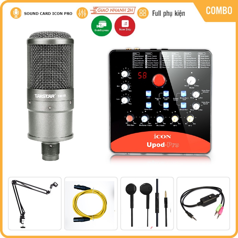 Bộ Mic Hát Livestream Sound Card ICON UPOD PRO &amp; Mic TAKSTAR SM8B . Âm Thanh Hay , Dễ Dàng Sử Dụng. Bảo hành 12 Tháng