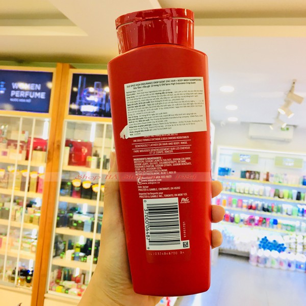 Gel Tắm Gội OLD SPICE - High Endurance Hair+Body Wash 2in1 532ml ( Viền Xanh Dương )