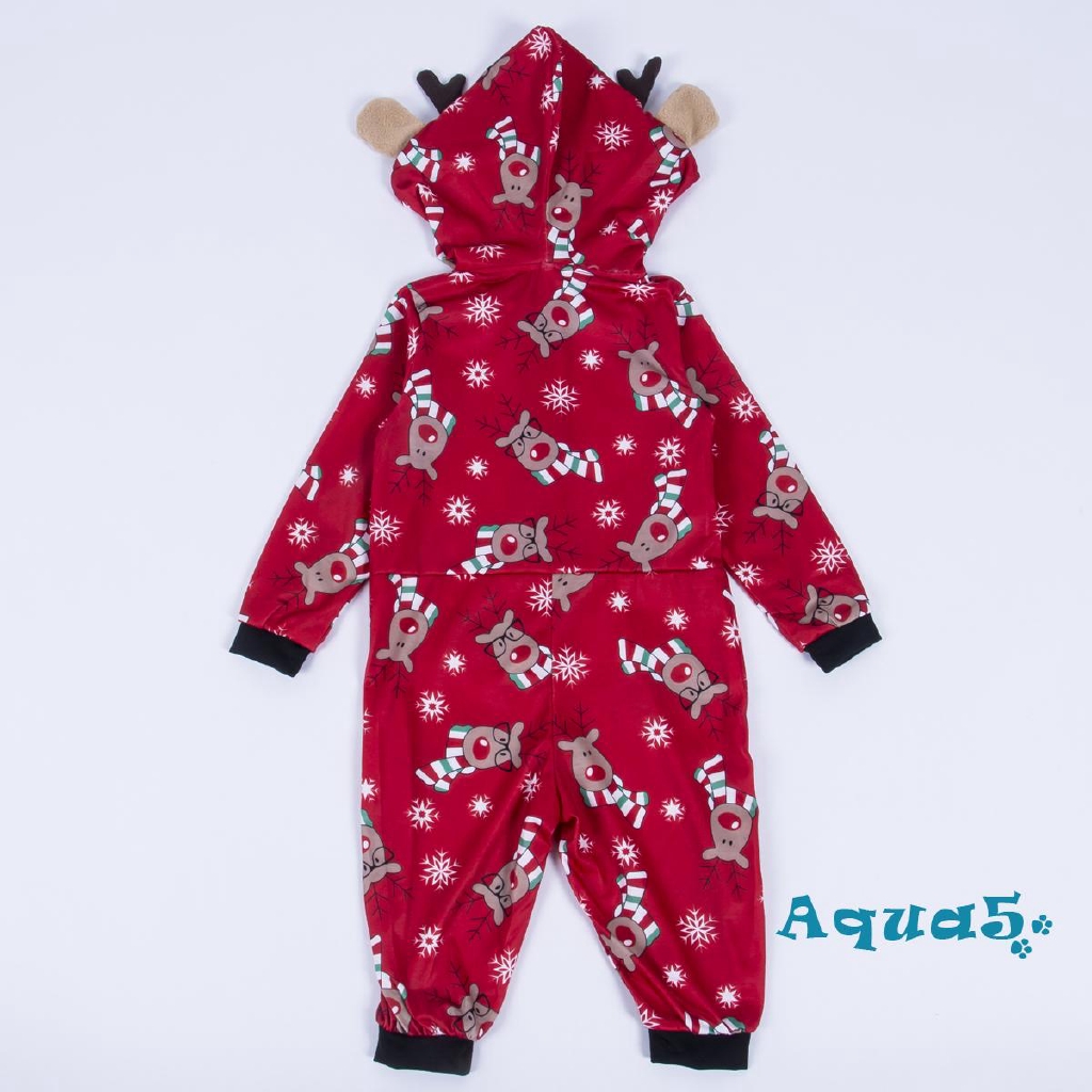 Bộ đồ ngủ pijama hình tuần lộc dùng cho gia đình phong cách Giáng Sinh