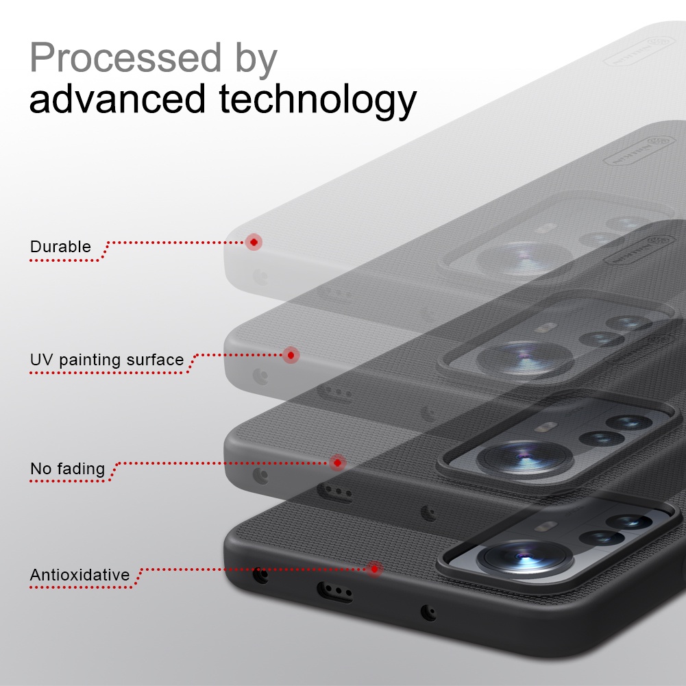 Ốp lưng Xiaomi Mi 12 Lite Nillkin Frosted Shield PC Ốp lưng Cho XiaoMi Mi12 12X 12S Pro
