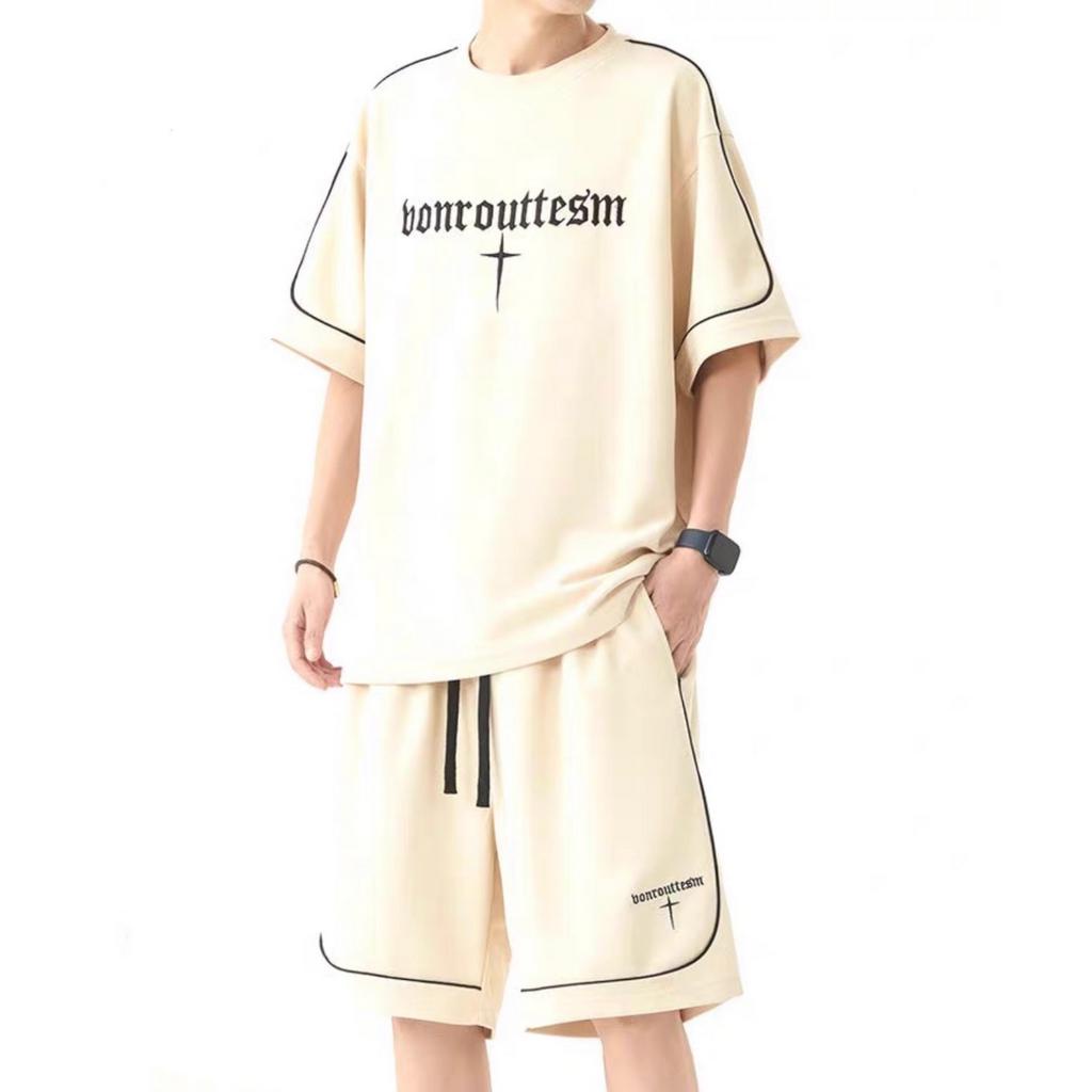 Bộ Quần Áo Thể Thao Nam Mùa Hè Unisex, Hình Thêu Sắc Nét, Phong Cách Cao Cấp