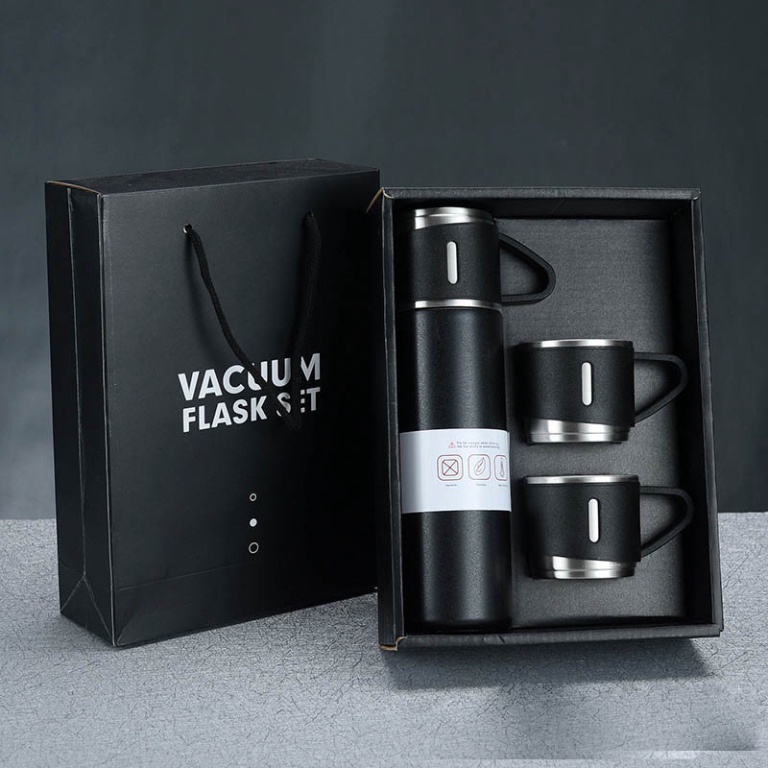 Bình Giữ Nhiệt INOX 304 - 500ml Tặng Kèm 2 Cốc Sang Trọng Chắc Chắn Chất Lượng Cao
