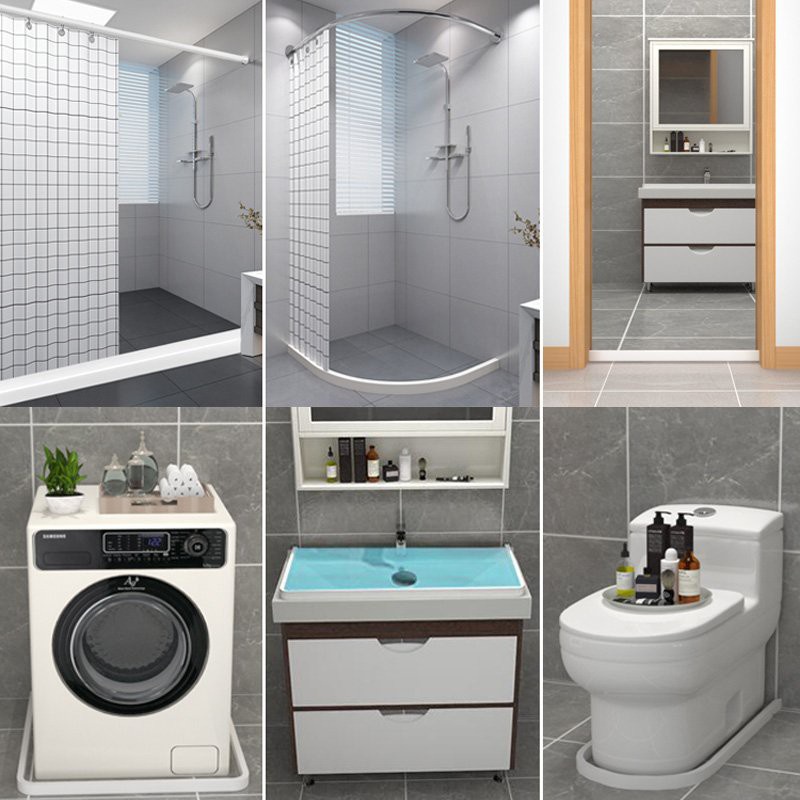 Dải Cao Su Chặn Nước Chặn Cửa Dùng Cho Nhà Vệ Sinh, Miếng Chặn Cửa Nhà Tắm, Máy Giặt, Bồn Rửa Chén (Cao 5cm) - MEGAMART