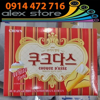 Bánh Ngọt Couque Dase white Torte 128g Crown Hàn Quốc