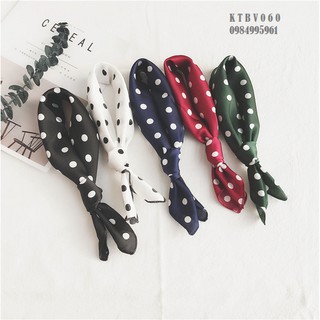 Khăn Turban Chấm Bi Trắng (KTBV060)