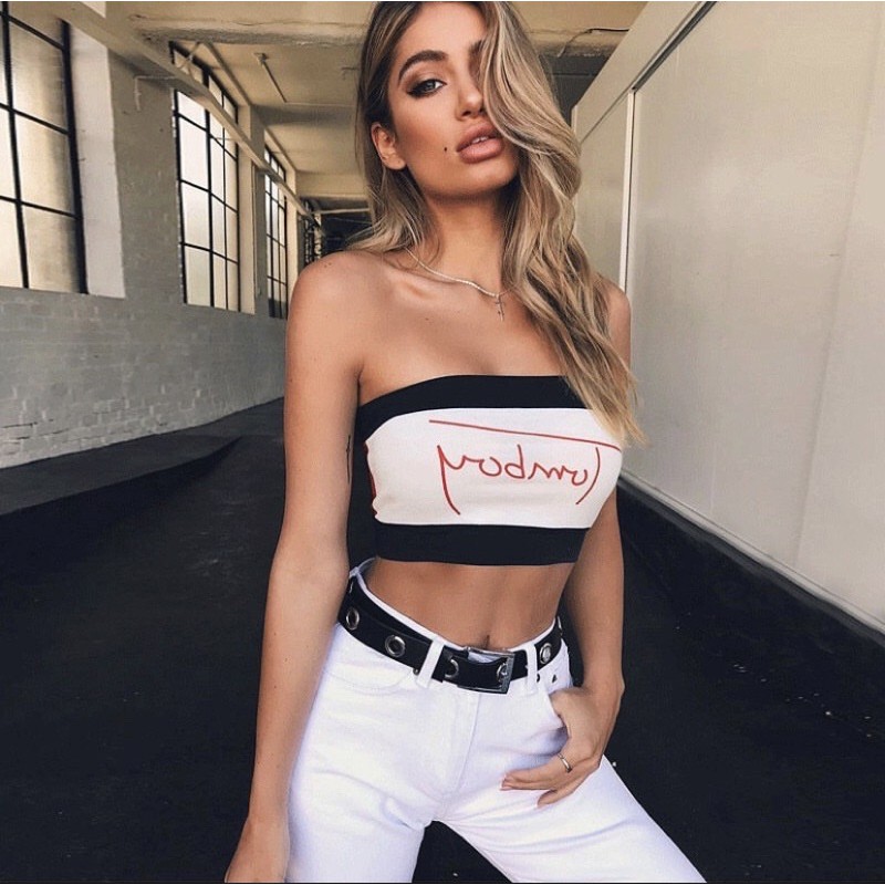 Áo Tube Basic Phong Cách Âu Mỹ, [ADORABLE], Top Tube Chữ Tomboy Hot Trend 2021 Ảnh Thật