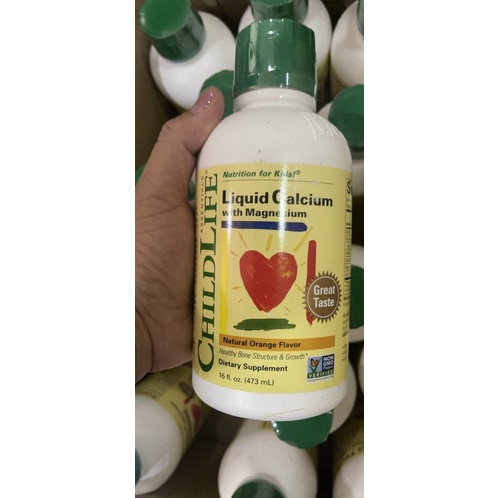 Dạng nước Childlife Liquid Canxi Magne hương cam 473ml Date 9/23