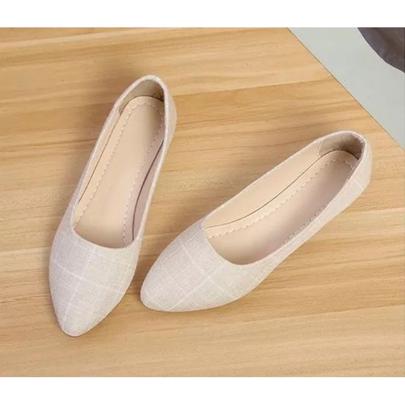 Giày búp bê kẻ caro xinh xắn