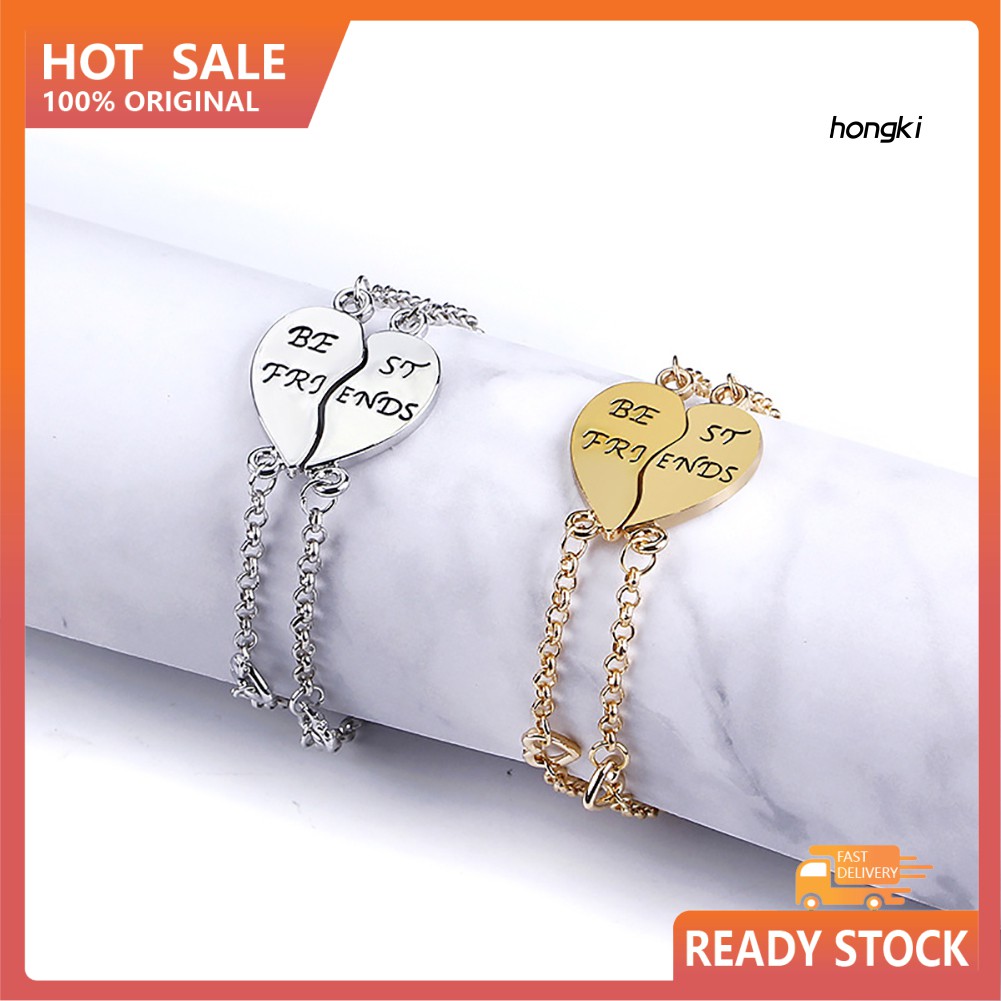 Set 2 vòng tay hình trái tim làm quà tặng cho bạn bè