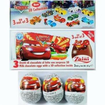 (3 mẫu) Trứng socola đồ chơi Zaini hộp 60gr (3 trứng)