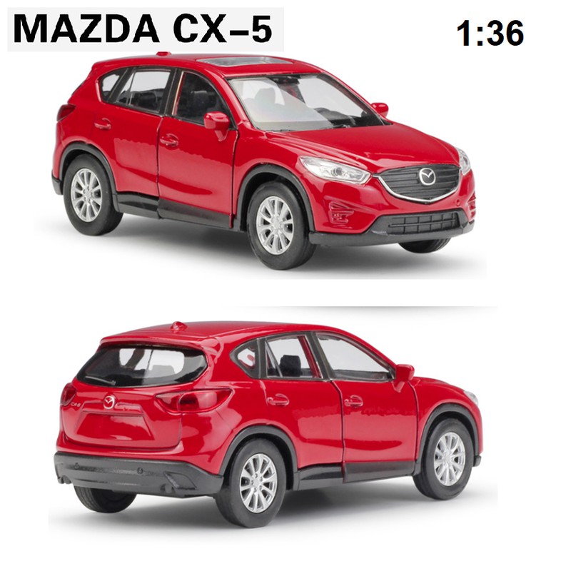 Xe mô hình ô tô Mazda CX5 tỉ lệ 1:36 xe bằng sắt chạy cót mở cửa xe