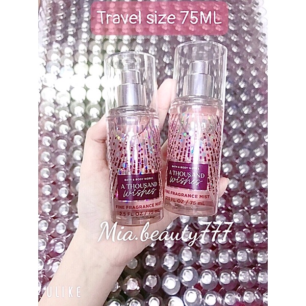 Body Mist xịt thơm & sữa tắm hương nước hoa A thousand Wishes Bath And Body Works 236ML fullsize