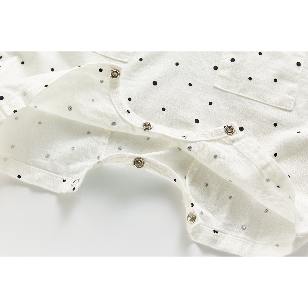 Áo Liền Quần Họa Tiết Chấm Bi Phong Cách Hàn Quốc Mới Cho Bé