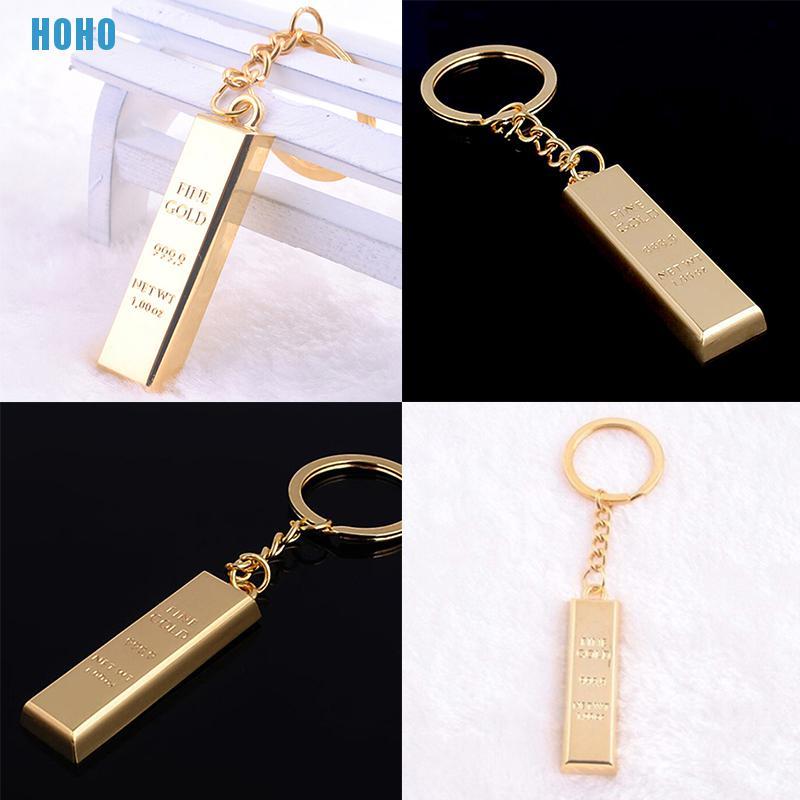 Móc Khóa Kim Loại Hình Thỏi Vàng