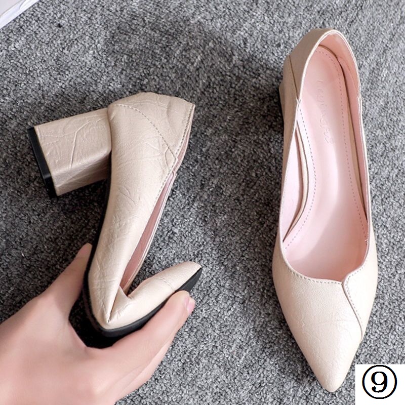 Giày Cao Gót 3cm 5cm / 5cm Đế Dày Bằng Da Mềm Hai Cách Mang Thời Trang Mùa Xuân 2021 Cho Nữ