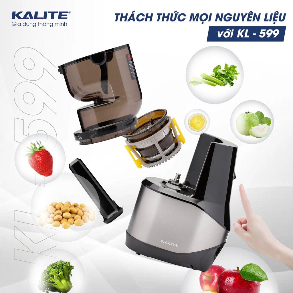 [Made in Thái Lan] Máy ép chậm Kalite KL599 ép trái cây nguyên quả, công suất cực khoẻ 400W, ép kiệt bã rau củ quả