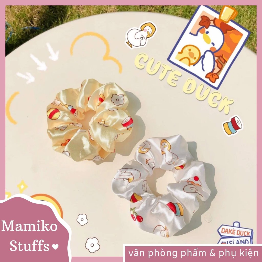 DÂY CỘT TÓC SCRUNCHIES CUTE DUCK 2 MÀU