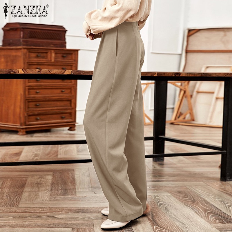 Quần dài ống rộng Zanzea thời trang cá tính cho nữ