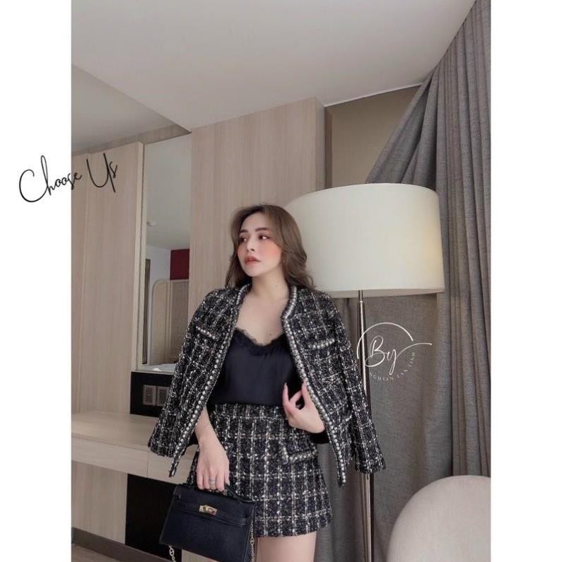 [Mã WAJAN27 hoàn 15% xu đơn 300k] Áo Dạ TWEED Đính Ngọc Hàn Quốc Choo | BigBuy360 - bigbuy360.vn