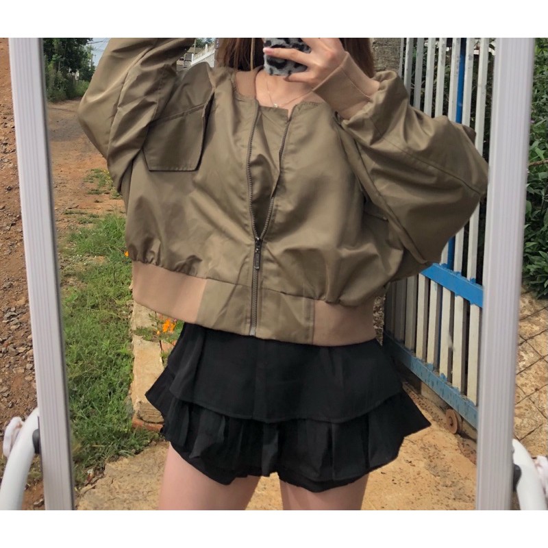 Khoác bomber lửng (Ảnh thật shop chụp) | BigBuy360 - bigbuy360.vn