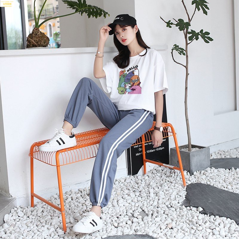 Bộ Jogger Line Phối Thun Unisex Hello S17 4T