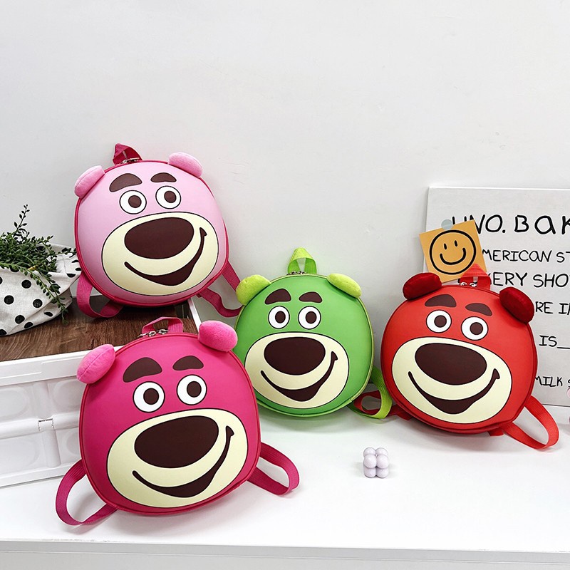gấu dâu Lotso 4 Chiếc Ba Lô Đi Học Vỏ Trứng Chống Trượt In Hình Hoạt Hình Dễ Thương Cho Bé