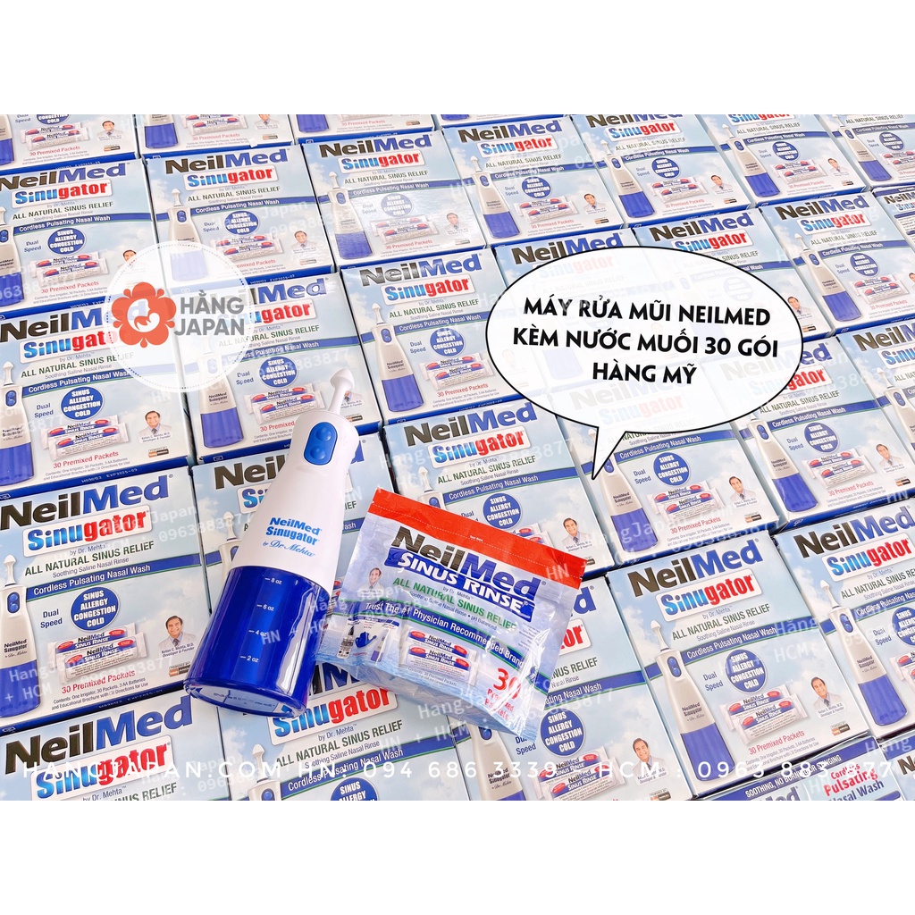 Máy rửa mũi Neilmed Mỹ mẫu mới tặng 30 gói muối sạch chính hãng