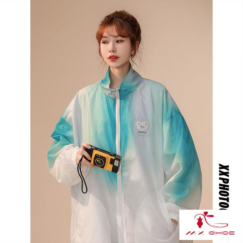 M & X ~  Áo Khoác Cardigan Chống Nắng Dáng Dài Mỏng Màu Gradient Phong Cách Mới 2023 Cho Nữ