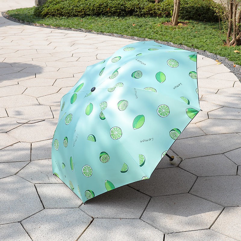 Ô dù nữ Gấp đi mưa nam và Keo đen chống nắng tia UV Small Fresh Umbrella
