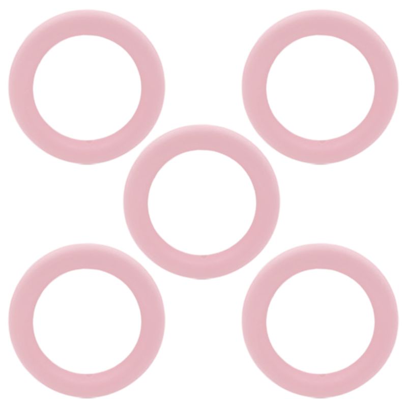 Set 5 Vòng Silicone 65mm Tự Làm Đồ Ngậm Mọc Răng Cho Bé