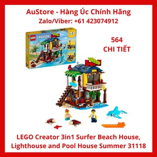 [LEGO CHÍNH HÃNG] 31118 - Nhà Lướt Sóng (LEGO Creator 3 in 1 Surfer Beach House, Lighthouse and Pool House Summer 31118)