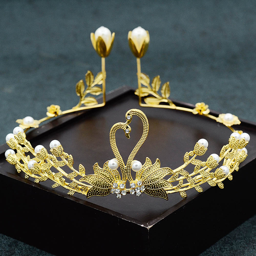 Cài tóc hình vương miện đính đá nhân tạo sang trọng thời trang dành cho nữ