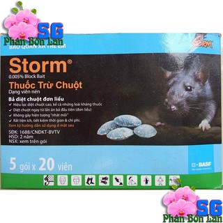 Thuốc diệt chuột Storm dạng viên nén (Hộp 5 gói 20 viên) - Diệt chuột cực mạnh, tiện lợi