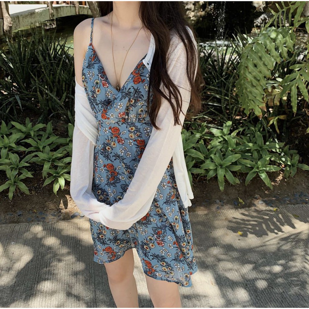 [𝐒𝐚̆̃𝐧 𝐇𝐚̀𝐧𝐠- 𝐅𝐫𝐞𝐞 𝐬𝐡𝐢𝐩] Váy Hoa Đi Biển, Váy Thời Trang Nữ V1 Họa Tiết Hoa Lá Nữ Tính Mát Mẻ | BigBuy360 - bigbuy360.vn