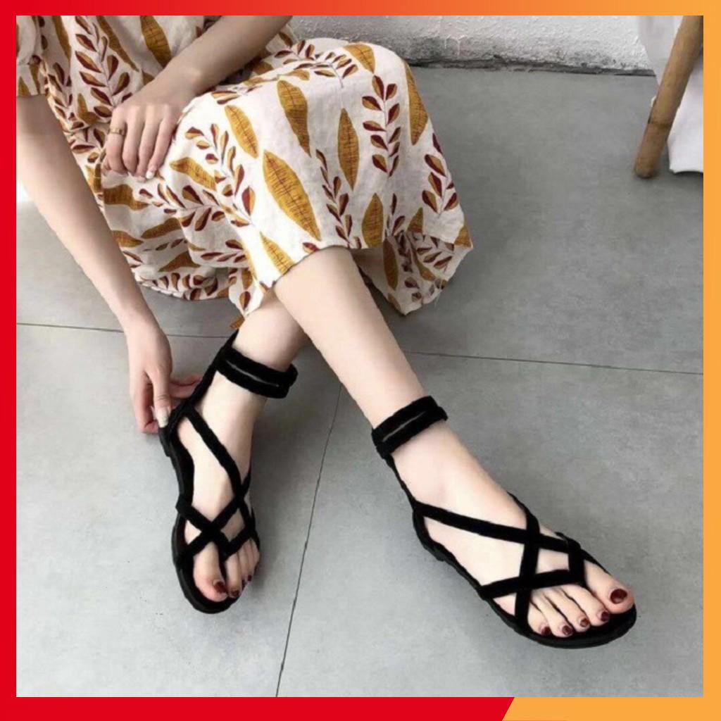 Giày Sandal Chiến Binh Cao Cổ Dây Kéo Xỏ Ngón