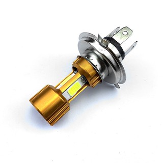 Đèn Pha Led 3 Mặt Chân H4 ( vỏ cam) Gắn Xe Máy [ Sáng Trắng ]
