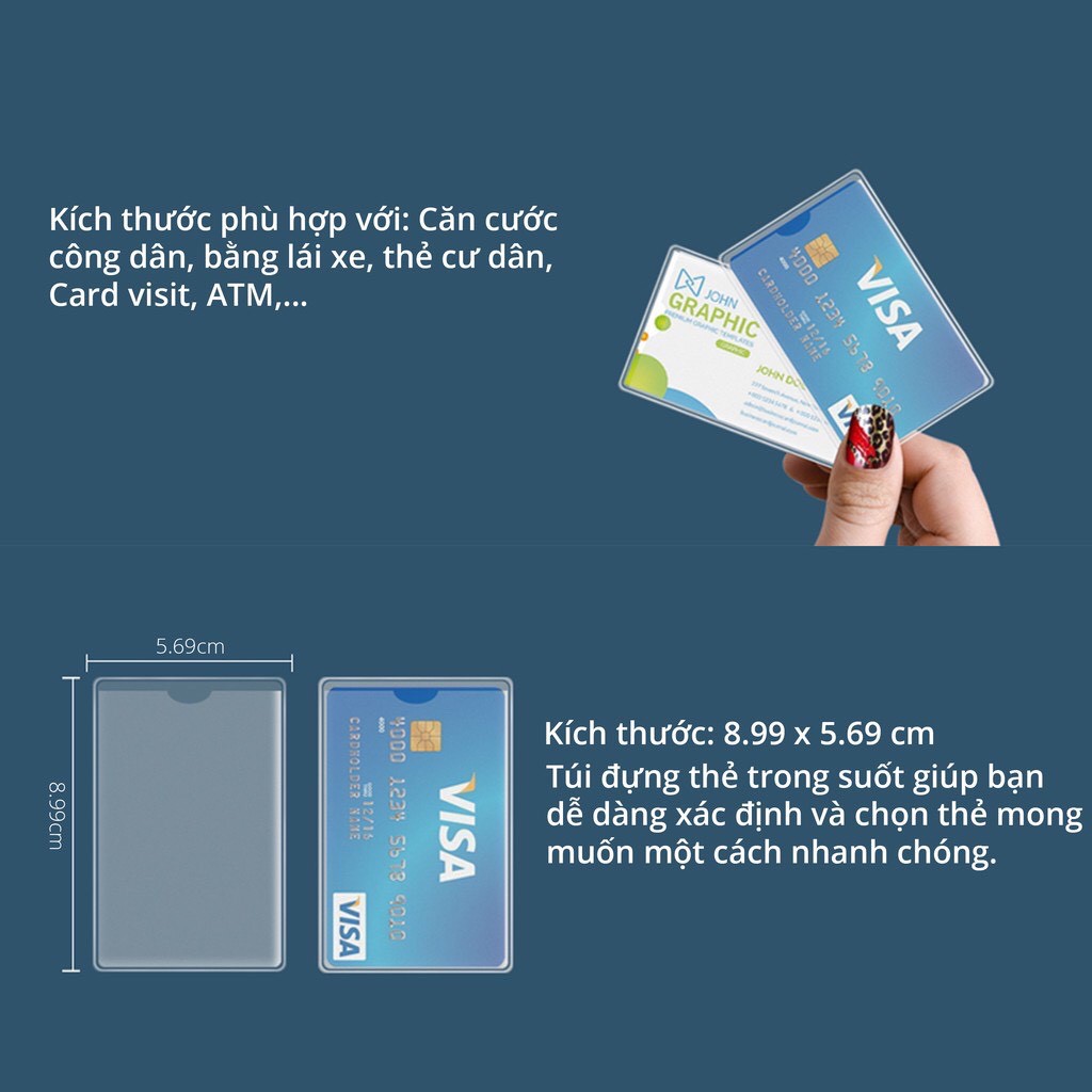 Túi Bọc Thẻ Căn Cước, Đựng Card, GPLX, CMND, Thẻ NH, Thẻ ATM